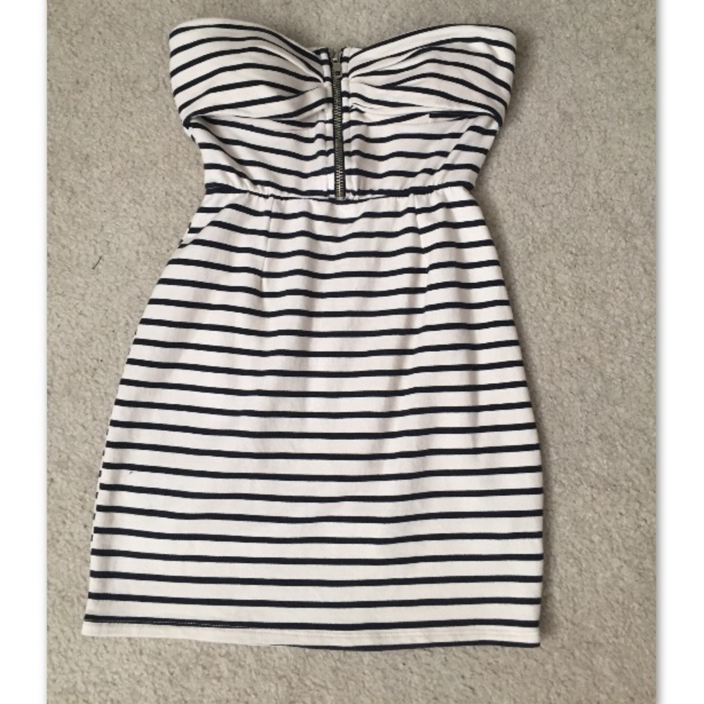 Striped Strapless Mini Dress